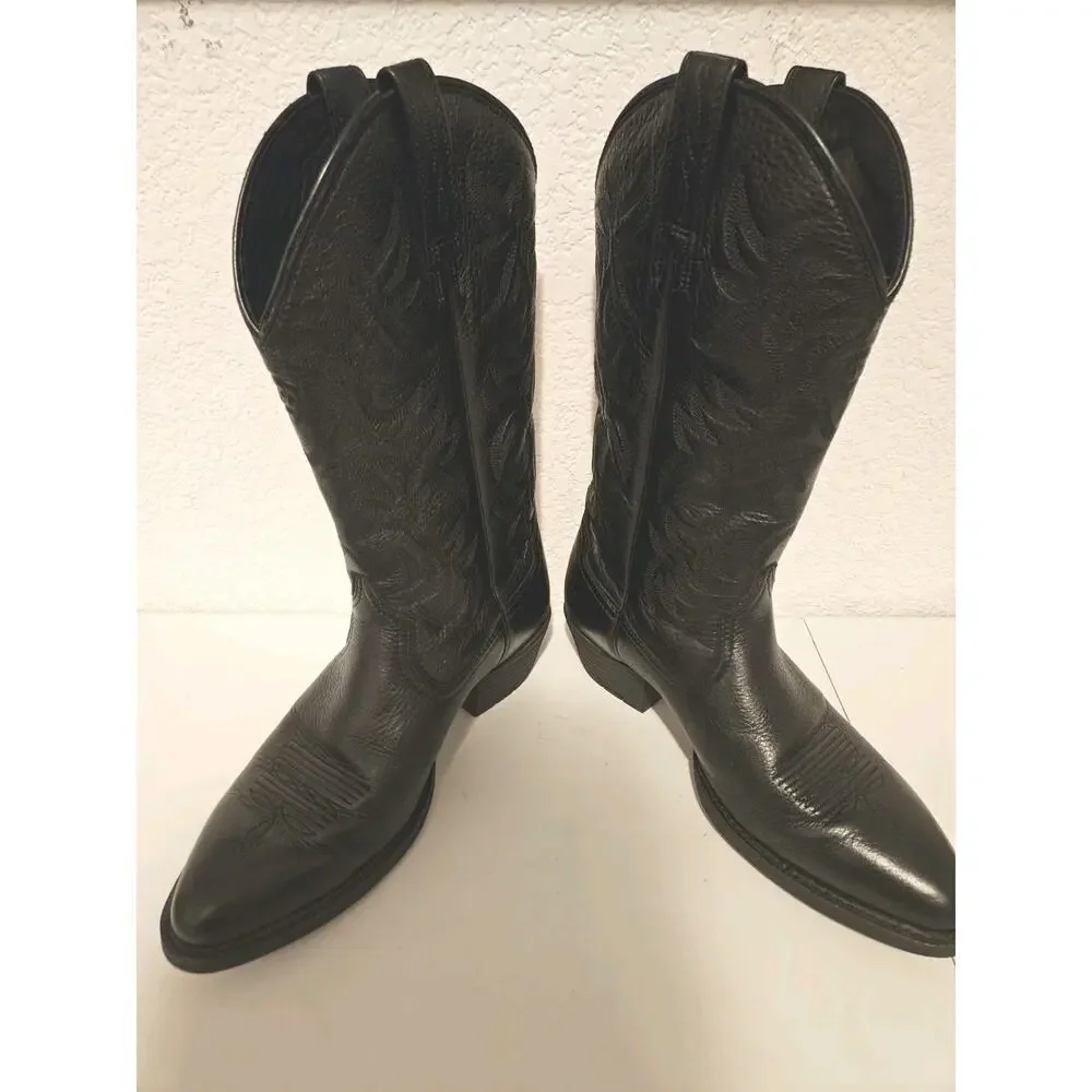 Ariat Men's Heritage Western R Toe Black Deertan Boots 10002218 Size 8.5D EUC - Picture 10 of 10